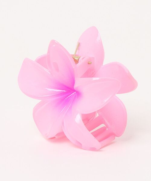 セール】【7色展開】プルメリア風 ヘアバンズ クリップ（バレッタ/ヘア
