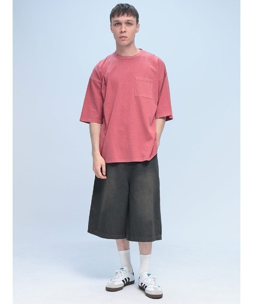 Goodwear(グッドウェア)の「Goodwear 製品染め ポケット クルーネック 半袖 Tシャツ SUPER BIG TEE(Tシャツ/カットソー・メンズ・ダークグレー/ブルー/グリーン/ピンク・LL/L/M)」の8枚目の写真