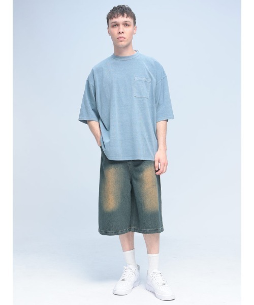 Goodwear(グッドウェア)の「Goodwear 製品染め ポケット クルーネック 半袖 Tシャツ SUPER BIG TEE(Tシャツ/カットソー・メンズ・ダークグレー/ブルー/グリーン/ピンク・LL/L/M)」の7枚目の写真