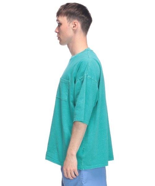 Goodwear(グッドウェア)の「Goodwear 製品染め ポケット クルーネック 半袖 Tシャツ SUPER BIG TEE(Tシャツ/カットソー・メンズ・ダークグレー/ブルー/グリーン/ピンク・LL/L/M)」の9枚目の写真