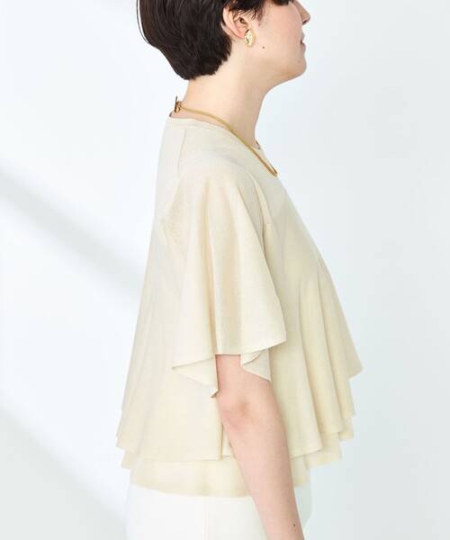 NOLLEY’S Sophi（ノーリーズソフィ）の「シアーティアードプルオーバーニット（ニット/セーター・レディース・ベージュ/マスタード/チャコールグレー・38）」の8枚目の写真