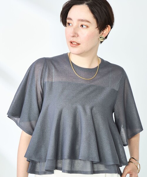 NOLLEY’S Sophi（ノーリーズソフィ）の「シアーティアードプルオーバーニット（ニット/セーター・レディース・ベージュ/マスタード/チャコールグレー・38）」の15枚目の写真