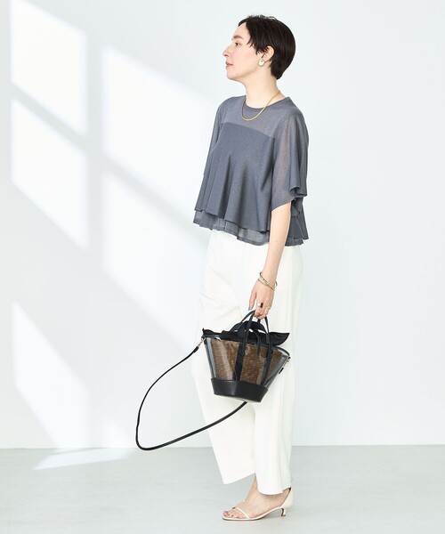 NOLLEY’S Sophi（ノーリーズソフィ）の「シアーティアードプルオーバーニット（ニット/セーター・レディース・ベージュ/マスタード/チャコールグレー・38）」の18枚目の写真