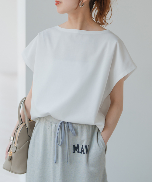 Spick & Span(スピックアンドスパン)の「《一部店舗+WEB限定》ポンチフレンチスリーブプルオーバー(Tシャツ/カットソー・レディース・ブラック/ホワイト/ベージュ・FREE)」の1枚目の写真