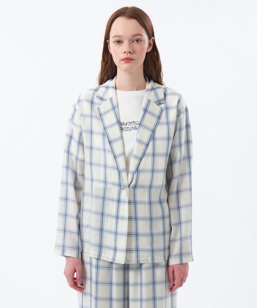 セール】チェックシャツジャケット（テーラードジャケット