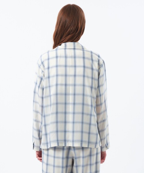 MACKINTOSH PHILOSOPHY(マッキントッシュ フィロソフィー)の「チェックシャツジャケット(テーラードジャケット・レディース・ダークネイビー/オフホワイト・38)」の7枚目の写真