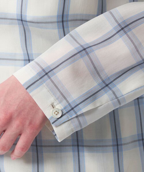 MACKINTOSH PHILOSOPHY(マッキントッシュ フィロソフィー)の「チェックシャツジャケット(テーラードジャケット・レディース・ダークネイビー/オフホワイト・38)」の8枚目の写真