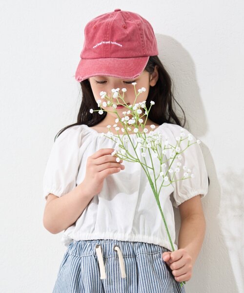 CIAOPANIC TYPY（チャオパニックティピー）の「【KIDS】ピグメントロゴ刺繍CAP（キャップ・キッズ・グリーン/レッド/ネイビー/アイボリー・ONE SIZE）」の12枚目の写真