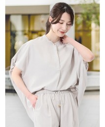 m.f.editorial（エムエフエディトリアル）の「【麻調合繊素材】m.f.エディトリアル レディース タンブラーブッチャー 無地 プルオーバーブラウス(セットアップ可能)（シャツ/ブラウス）」