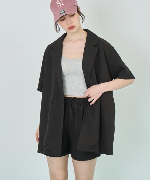 ANAP（アナップ）の「半袖 ジャケット & ショートパンツ セットアップ（セットアップ・レディース・ブラウン/ブラック・FREE）」の14枚目の写真