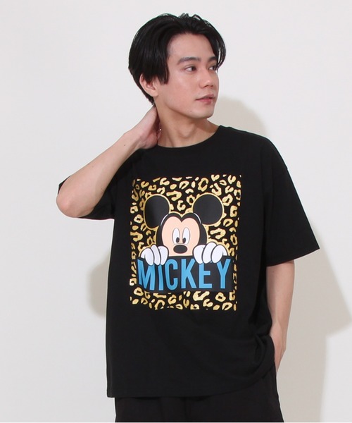 綿100％】親子お揃い ディズニー ヒョウ柄キャラ Tシャツ 0581A（T