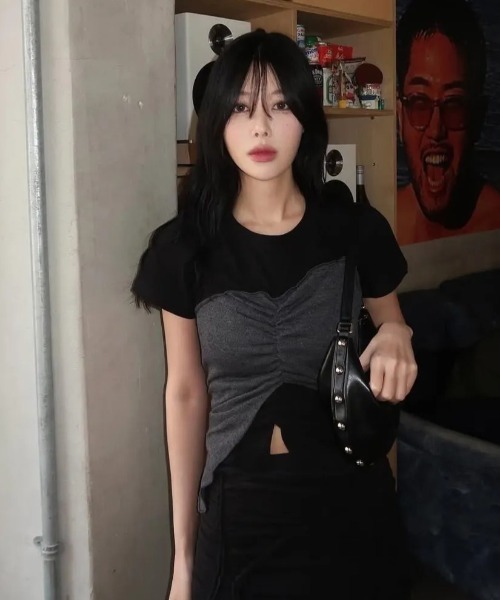 tシャツ 「日本未発売/WEB限定」FLAREUP(フレアアップ)/ビスチェ レイヤード風 バレエコア Tシャツ 半袖/Bustier Layered セール】【日本未発売/WEB限定】FLAREUP(フレアアップ)/ビスチェ