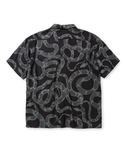極美品 数量限定 CALEE スネークパターン 総柄 S/S シャツ グレー M 極美品 数量限定 CALEE スネークパターン 総柄 S/S シャツ