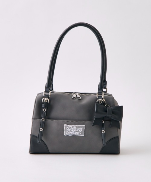 OLIVE des OLIVE（オリーブデオリーブ）の「リボンチャーム付き配色ボストンバッグ（ショルダーバッグ・レディース・ブラウン/アイボリー/サックスブルー/ブラック・FREE）」の20枚目の写真