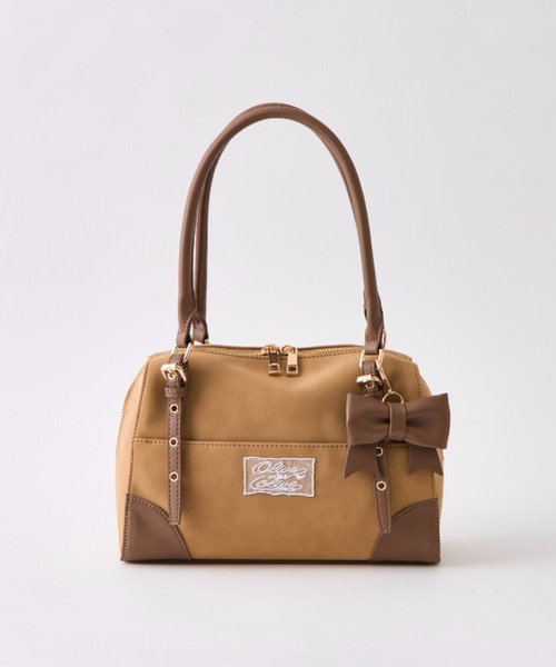 OLIVE des OLIVE（オリーブデオリーブ）の「リボンチャーム付き配色ボストンバッグ（ショルダーバッグ・レディース・ブラウン/アイボリー/サックスブルー/ブラック・FREE）」の21枚目の写真