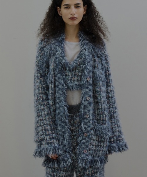 TWEED FRINGE KNIT CARDIGAN（カーディガン/ボレロ）｜Ameri（アメリ