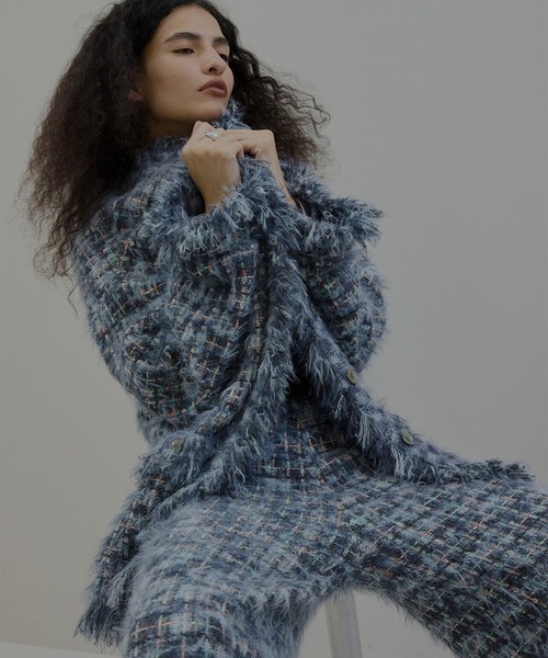 TWEED FRINGE KNIT CARDIGAN（カーディガン/ボレロ）｜Ameri（アメリ
