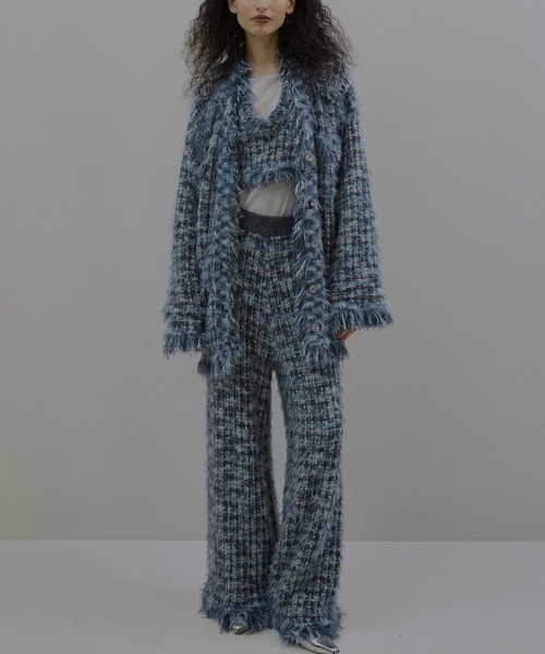 TWEED FRINGE KNIT CARDIGAN（カーディガン/ボレロ）｜Ameri（アメリ