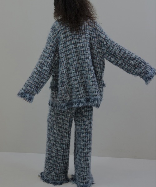 TWEED FRINGE KNIT CARDIGAN（カーディガン/ボレロ）｜Ameri（アメリ