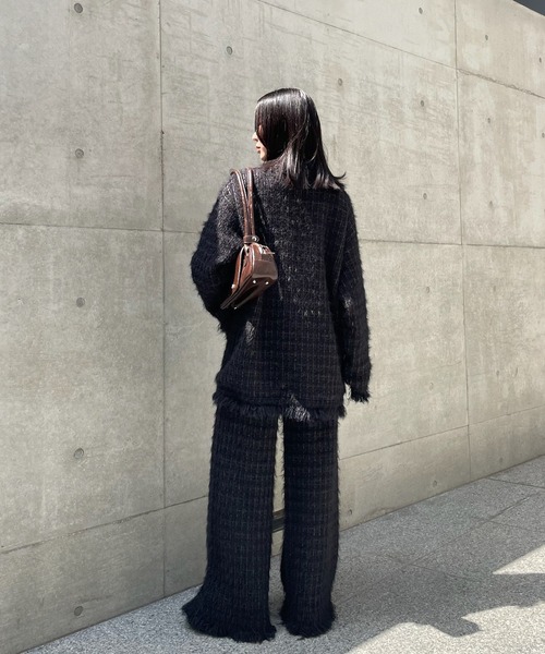 Ameri（アメリ）の「TWEED FRINGE KNIT CARDIGAN（カーディガン/ボレロ
