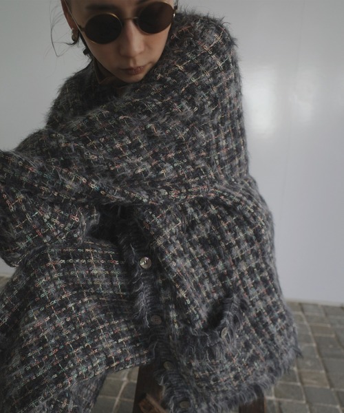TWEED FRINGE KNIT CARDIGAN（カーディガン/ボレロ）｜Ameri（アメリ