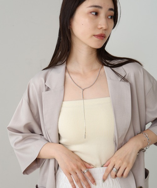 Bab（バブ）の「ボールチェーンデザインネックレス（ネックレス・レディース・シルバー/ゴールド・ONESIZE）」の7枚目の写真