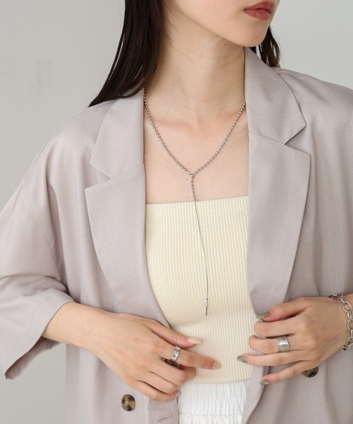 Bab（バブ）の「ボールチェーンデザインネックレス（ネックレス・レディース・シルバー/ゴールド・ONESIZE）」の3枚目の写真