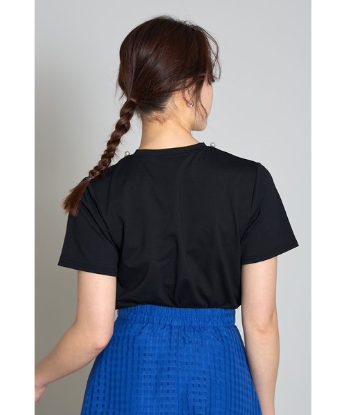 &. NOSTALGIA(アンドドットノスタルジア)の「パール付きTシャツ(Tシャツ/カットソー・レディース・オフホワイト/ブラック/ネイビー×ホワイト・M)」の13枚目の写真