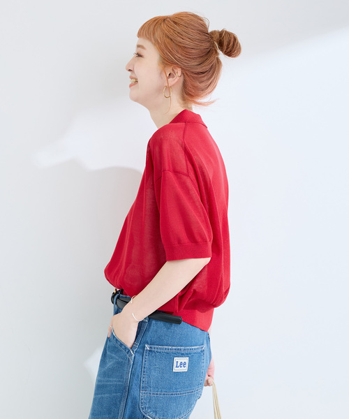 B.C STOCK(ベーセーストック)の「手洗い可 / シアースキッパープルオーバー(ニット/セーター・レディース・レッド/ブラック/アイボリー・FREE)」の12枚目の写真