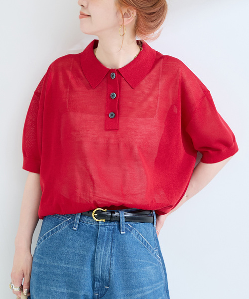 B.C STOCK(ベーセーストック)の「手洗い可 / シアースキッパープルオーバー(ニット/セーター・レディース・レッド/ブラック/アイボリー・FREE)」の11枚目の写真