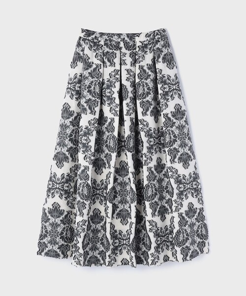 GRACE CONTINENTAL(グレースコンチネンタル)の「ダマスクジャガードタックスカート(スカート・レディース・ブラウン/キナリ・36/38)」の9枚目の写真