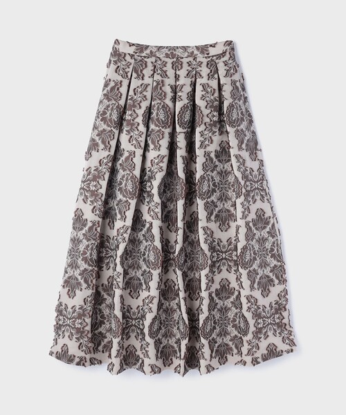 GRACE CONTINENTAL(グレースコンチネンタル)の「ダマスクジャガードタックスカート(スカート・レディース・ブラウン/キナリ・36/38)」の16枚目の写真