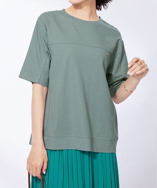 BELLUNA PLUS(ベルーナ)の「涼感素材切替デザインプルオーバー(Tシャツ/カットソー・レディース・ブルーグレー/レッド系その他/ネイビー・MEDIUM/LARGE/X-LARGE)」の14枚目の写真