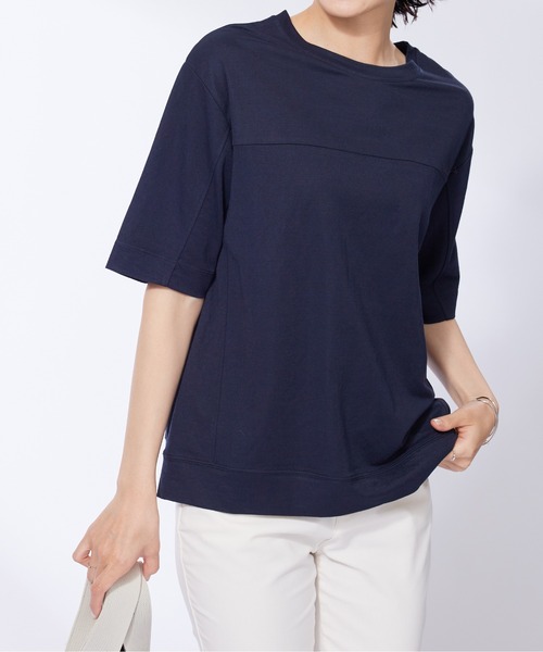 BELLUNA PLUS(ベルーナ)の「涼感素材切替デザインプルオーバー(Tシャツ/カットソー・レディース・ブルーグレー/レッド系その他/ネイビー・MEDIUM/LARGE/X-LARGE)」の18枚目の写真