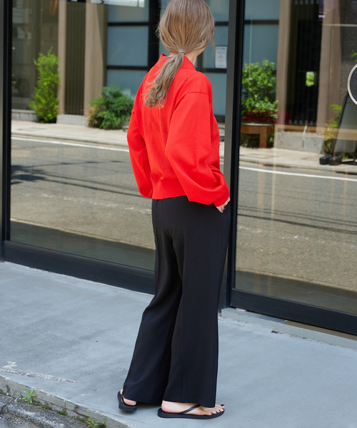 セール】ハイゲージシアーロングスリーブニットポロシャツ（ニット