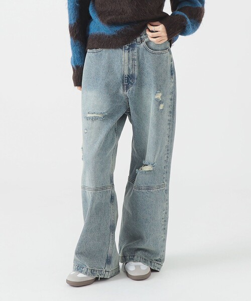 B:MING by BEAMS(ビーミングバイビームス)の「ダメージ デニムパンツ(S~M)(デニムパンツ・レディース・ライトブルー/ブラック・MEDIUM/SMALL)」の11枚目の写真