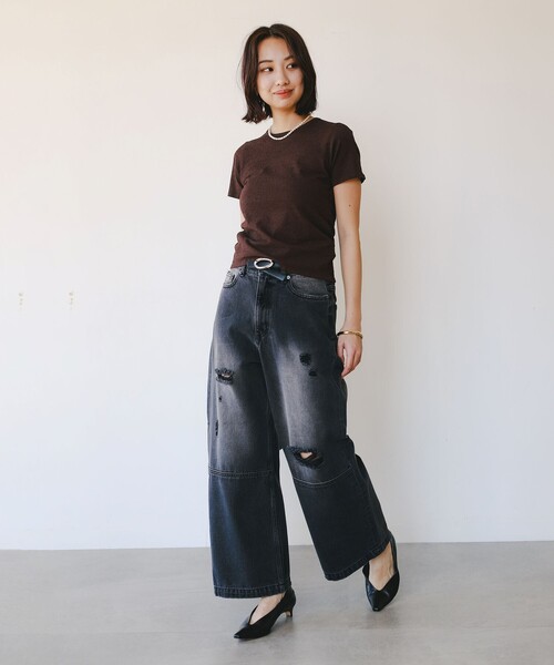 B:MING by BEAMS(ビーミングバイビームス)の「ダメージ デニムパンツ(S~M)(デニムパンツ・レディース・ライトブルー/ブラック・MEDIUM/SMALL)」の19枚目の写真