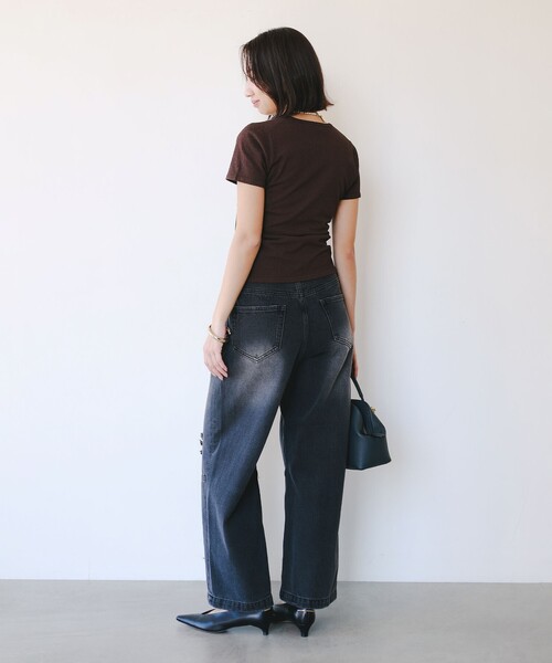 B:MING by BEAMS(ビーミングバイビームス)の「ダメージ デニムパンツ(S~M)(デニムパンツ・レディース・ライトブルー/ブラック・MEDIUM/SMALL)」の21枚目の写真