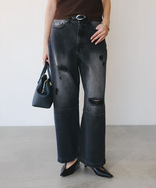 B:MING by BEAMS(ビーミングバイビームス)の「ダメージ デニムパンツ(S~M)(デニムパンツ・レディース・ライトブルー/ブラック・MEDIUM/SMALL)」の22枚目の写真