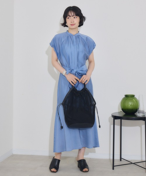 KATHARINE ROSS（キャサリンロス）の「【KATHARINE ROSS】シアーブライトドビーストライプワンピース（ワンピース・レディース・ホワイト/ベージュ/ブルー・MEDIUM）」の16枚目の写真