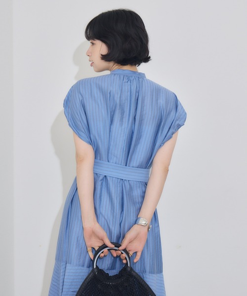 KATHARINE ROSS（キャサリンロス）の「【KATHARINE ROSS】シアーブライトドビーストライプワンピース（ワンピース・レディース・ホワイト/ベージュ/ブルー・MEDIUM）」の11枚目の写真