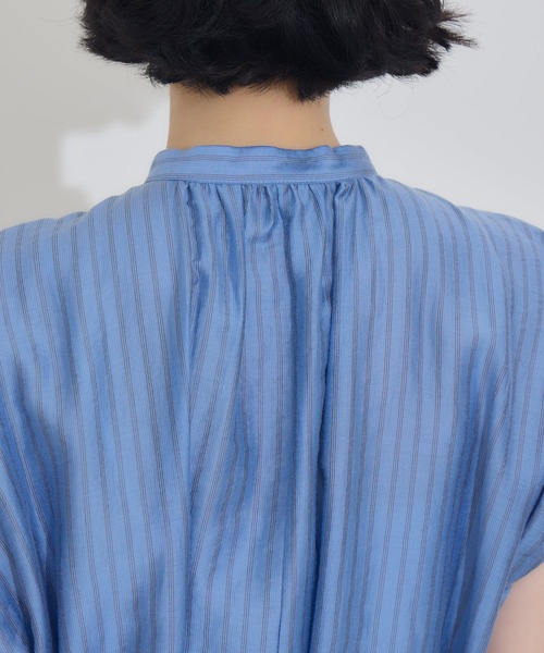 KATHARINE ROSS（キャサリンロス）の「【KATHARINE ROSS】シアーブライトドビーストライプワンピース（ワンピース・レディース・ホワイト/ベージュ/ブルー・MEDIUM）」の10枚目の写真