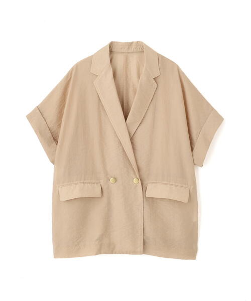 FREE'S MART(フリーズマート)の「〈MFM〉金ボタンシアー半袖シャツジャケット(テーラードジャケット・レディース・ベージュ/ネイビー・FREE)」の3枚目の写真