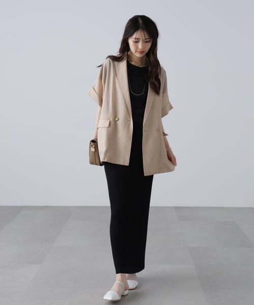 FREE'S MART(フリーズマート)の「〈MFM〉金ボタンシアー半袖シャツジャケット(テーラードジャケット・レディース・ベージュ/ネイビー・FREE)」の11枚目の写真