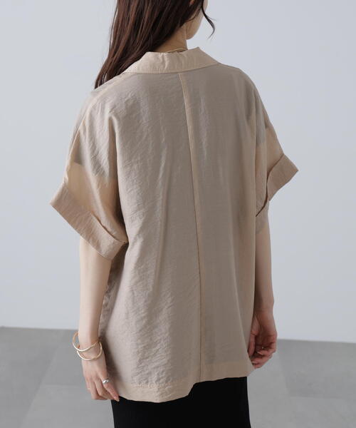 FREE'S MART(フリーズマート)の「〈MFM〉金ボタンシアー半袖シャツジャケット(テーラードジャケット・レディース・ベージュ/ネイビー・FREE)」の14枚目の写真