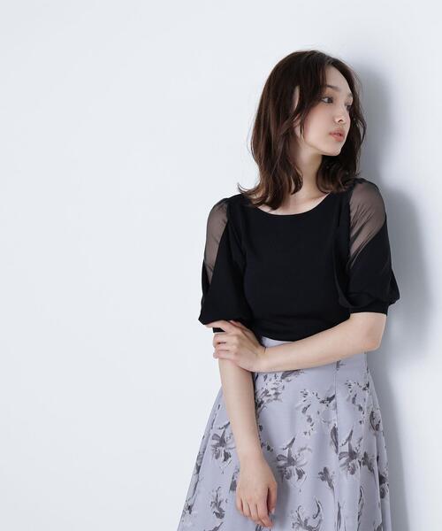 NATURAL BEAUTY BASIC(ナチュラルビューティーベーシック)の「◇シアーレイヤースリーブニット(ニット/セーター・レディース・ブラック/ブラウン/ベージュ/オフホワイト・FREE)」の9枚目の写真
