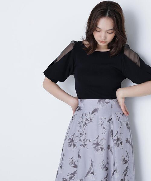 NATURAL BEAUTY BASIC(ナチュラルビューティーベーシック)の「◇シアーレイヤースリーブニット(ニット/セーター・レディース・ブラック/ブラウン/ベージュ/オフホワイト・FREE)」の11枚目の写真