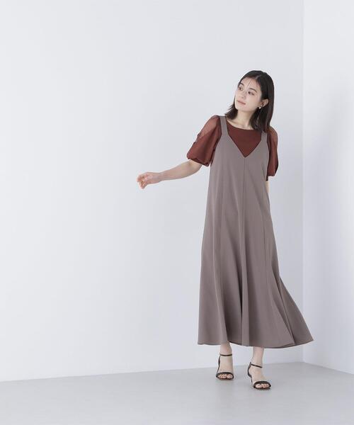 NATURAL BEAUTY BASIC(ナチュラルビューティーベーシック)の「◇シアーレイヤースリーブニット(ニット/セーター・レディース・ブラック/ブラウン/ベージュ/オフホワイト・FREE)」の5枚目の写真