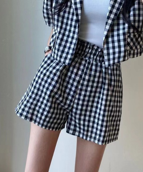 WEGO(ウィゴー)の「WEGO/【セットアップ】ギンガムチェックテーラージャケット/ショートパンツ(セットアップ・レディース・ブラック/ブラウン・MEDIUM/LARGE)」の17枚目の写真