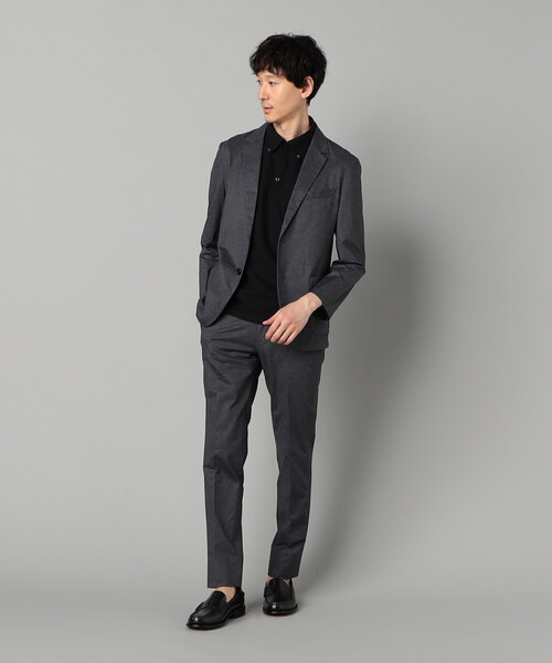 COMME CA MEN（コムサメン）の「【セットアップ対応】エアードットジャージープリント テーパードパンツ（スラックス・メンズ・ネイビー/チャコールグレー・M/S/L）」の3枚目の写真